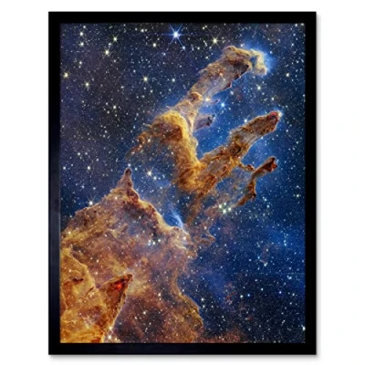 Afbeelding van Artery8 NASA James Webb Space Telescope Pillars of Creation Eagle Nebula Art Print Framed Poster Wall Decor 12x16 inch