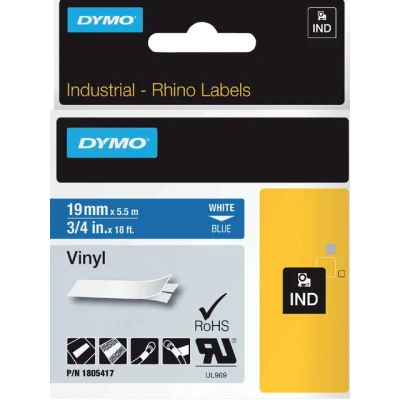 Afbeelding van Dymo 1805417 Tape Wit op blauw (19 mm)