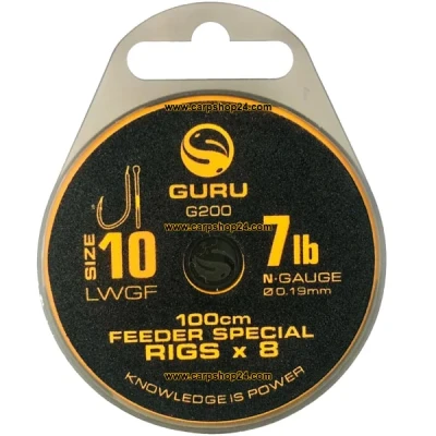 Afbeelding van Guru LWGF Feeder Special 100cm (8 rigs) Maat : 0.19mm haak 10