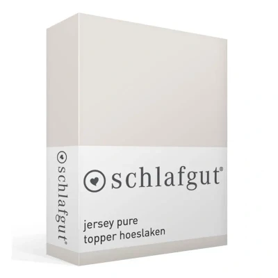 Afbeelding van Schlafgut Jersey Pure topper hoeslaken 1 persoons (90/100x190/220 cm) Zand