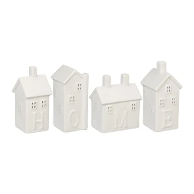 Afbeelding van Relaxdays theelichthouder huis set van 4 &quot;HOME&quot; waxinelichthouder tafeldecoratie
