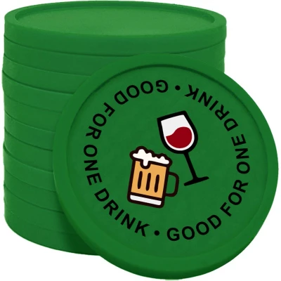 Afbeelding van CombiCraft Good for one drink consumptiemunt Ø29mm donker groen enkelzijdig bedrukt 100 stuks