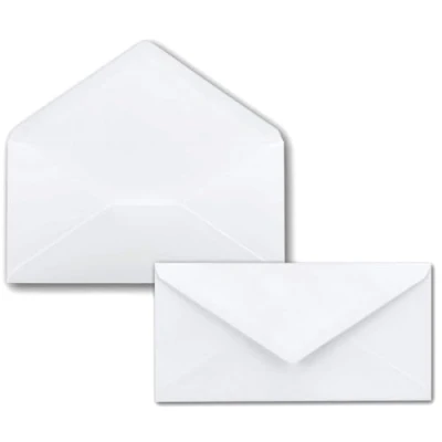 Afbeelding van FarbenFroh NEUSER enveloppen, 50 wit/hoogwit, DIN lang, 110 x 220 mm (11 22 cm), natte plakrand zonder venster, ideaal voor uitnodigingskaarten