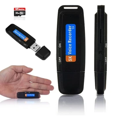 Afbeelding van Digitale USB spraakopname, draagbare mini audio recorder, ideaal voor vergaderingen, interviews, conferenties, spionage SD kaart meerdere opnameuren