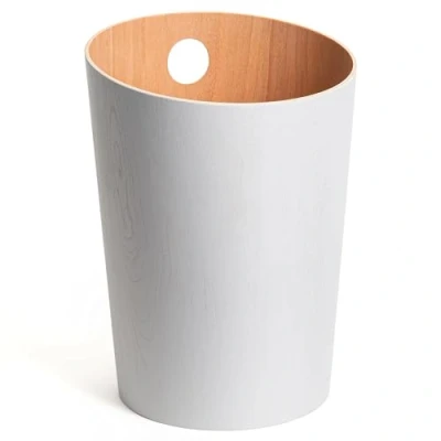 Afbeelding van KAZAI.® Design Papiermand &#039;Bennet&#039; Unieke voor Kantoor, Slaapkamer, Kinderkamer en Meer Kantoor Gemaakt van Echt Houtfineer Wit