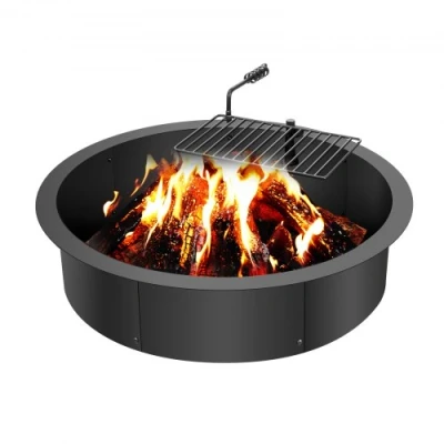 Afbeelding van VEVOR Vuurkorfring, vuurplaats inzetstuk met barbecue vuurring, 35 inch buiten/31 binnendiameter, 21,6 cm hoogte, koolstofstalen voering doe het zelf kampvuurring boven/in de grond, voor buiten
