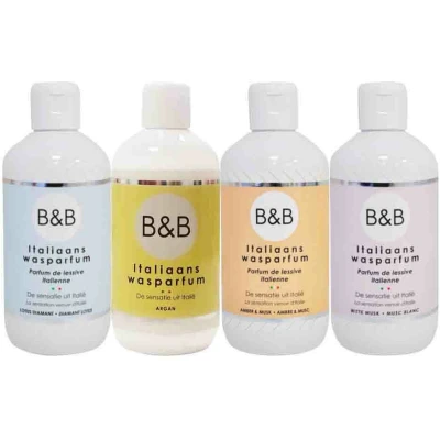 Afbeelding van B&amp;B Italiaanse Wasparfum Argan&amp;Amber Witte Musk&amp;Lotus Diamant Pakket