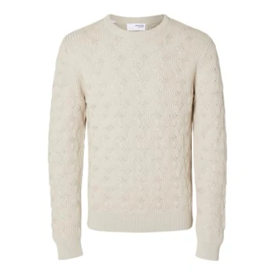 Afbeelding van Selected Homme Slhcallis CREW NECK NOOS Trui, Heren, Maat: Large, Oatmeal