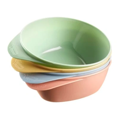 Afbeelding van Tommee Tippee Easi Scoop Baby Feeding Bowls with Triangular Base and Ergonomic Handle, Stackable, Pack of 4