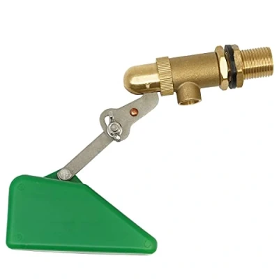 Afbeelding van Yuecheng Messing vlotterklep met kunststof vlotter, verstelbare arm automatische vulklep voor toilet stortbak, groen