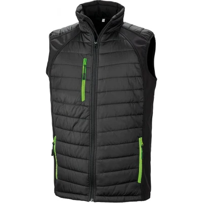 Afbeelding van Result Black compass gewatteerde softshell bodywarmer R238X / Lime