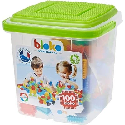 Afbeelding van BLOKO 503553 100 opslagton met 1 speelplaat (groen), multicolor, 232321