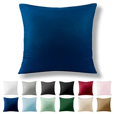 Afbeelding van Alreya Renforcé kussensloop 60 x cm 100% katoen met YKK ritssluiting, superzachte kussensloop, kussenhoes, Oeko Tex® standaard gecertificeerd, Blauw, alleen
