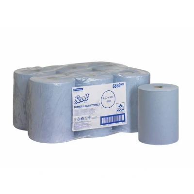 Afbeelding van Scott, 6658, Slimroll Handdoeken, 1 laags, Blauw, 6 rollen x 165 m