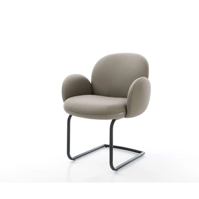 Afbeelding van sledemodel Nube Flex met armleuning rond zwart echt leer mud pocketveer kern