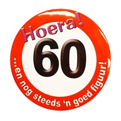 Afbeelding van Button klein 60 jaar Verkeersbord per stuk
