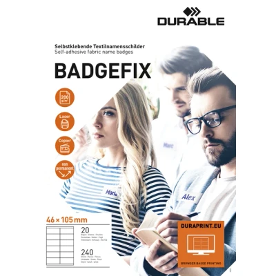 Afbeelding van Naambadge etiket Durable 8363 46x105mm zelfklevend wit