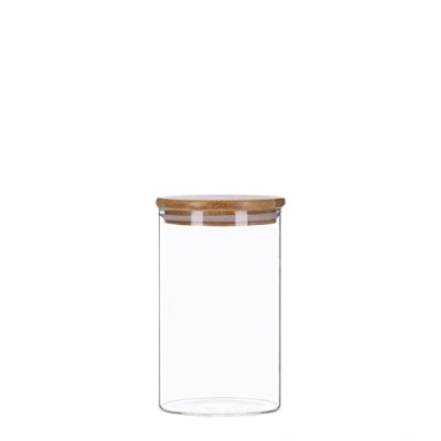 Afbeelding van TALK POINT Voorraaddozen van glas met bamboedeksel, voorraadpotten, glazen container, 350 ml 2200 ml, luchtdicht, vaatwasmachinebestendig, mottenbestendig (1000 ml)