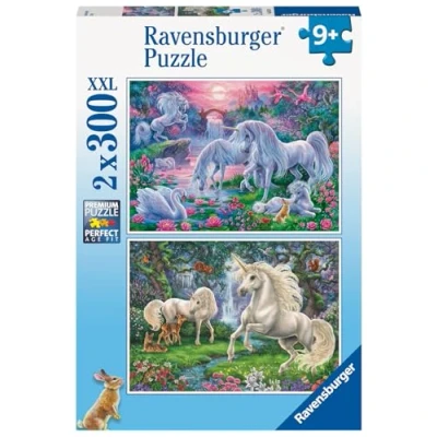 Afbeelding van Ravensburger 80570 Eenhoorns 2 x 300 stukjes puzzel voor kinderen vanaf 9 jaar, in 1 speciale editie met eenhoornpuzzel motieven exclusief bij Amazon