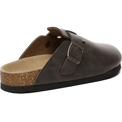 Afbeelding van EVER AU Dames Pintail Leren Comfort Klomp Sandalen Bruin Geolied Leer Maat 42