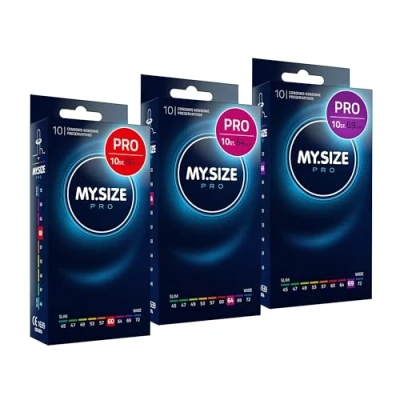 Afbeelding van MY.SIZE PRO condoommaat 5,6,7 60,64,69 mm, 3x10 condooms Perfecte pasvorm en een geschikte maat voor elke man