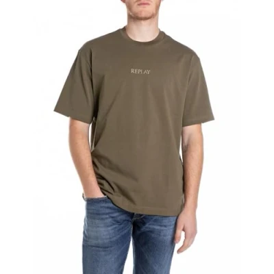 Afbeelding van Replay Tshirt basic, Heren, Maat: 3XL, Mud