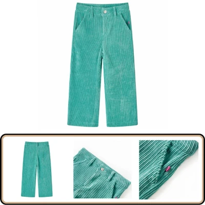 Afbeelding van Kinderbroek 92 Ribfluweel Mintgroen Comfortabel Meisjesbroek Jongensbroek Kinderkleding