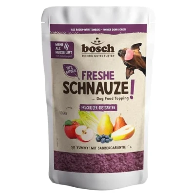 Afbeelding van Bosch Freshe Schnauze, fruitige boomgaard, 1 x 200 g, topping voor hondenvoer, geschikt droog en natvoer, met verse appels, peren bosbessen