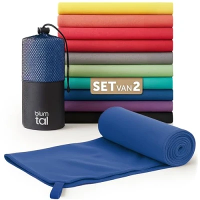 Afbeelding van Blumtal Sporthanddoek microvezel: 180 x 90cm 80 40cm, koningsblauw, set