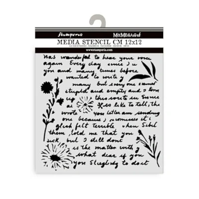 Afbeelding van Stamperia Writings Pattern Thick Stencil 12x12cm (KSTDS20)