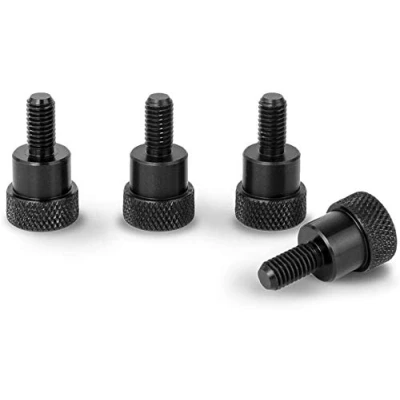 Afbeelding van PrecisionGeek Aluminium Schouder Schroef Kartelschroeven Zwart M4 x 10 mm L 20mm 1 set (4 stuks)