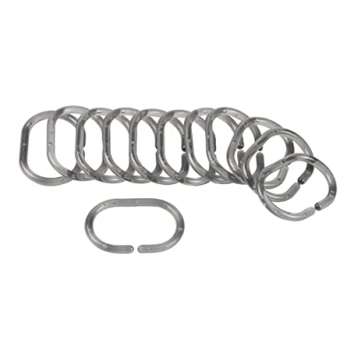 Afbeelding van Douceur d &#039;Intérieur ringen voor douchegordijn, 12 delig, afmetingen: 4 x 0,4 6 cm antraciet