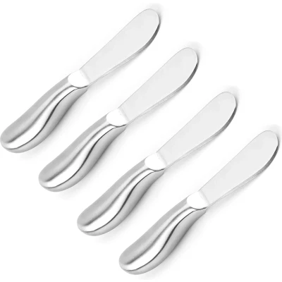 Afbeelding van Botermes kleine set 4 delig kaasmes roestvrijstalen dessertmessenset Klein broodroommes 13,5 cm