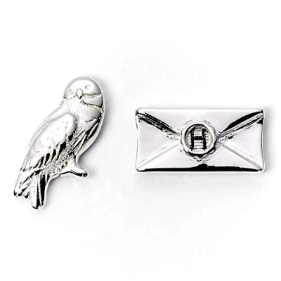 Afbeelding van Harry Potter Hedwig and Letter silver plated stud earrings