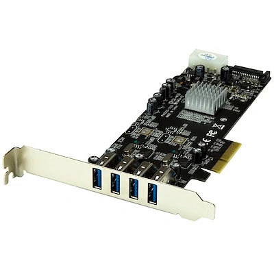 Afbeelding van StarTech.com 4 poorts PCI Express (PCIe) SuperSpeed USB 3.0 kaartadapter met 2 speciale 5 Gbps kanal