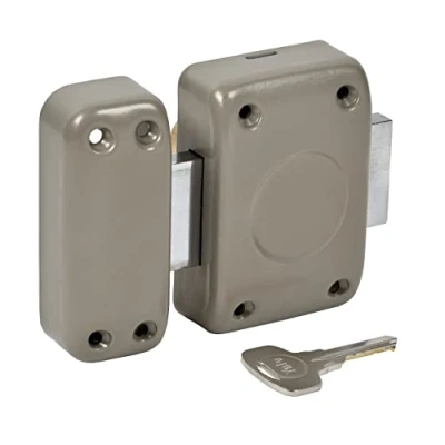 Afbeelding van Yale YV25C 35 mm/SC kelderslot zonder knop (binnenzijde) met cilinder 5 pennen, diameter 23 mm (buitenzijde), lengte mm, 4 sleutels, beige bruin goud