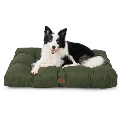Afbeelding van Bedsure Groot wasbaar hondenbed met Oxford stof, waterdicht, kussen voor hondenkooi, groen, 91 x 68 10 cm