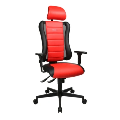 Afbeelding van Topstar Sitness RS bureau /gaming /bureaustoel, incl. armleuningen en hoofdsteun, stof, rood/zwart, 60 x 68 139 cm