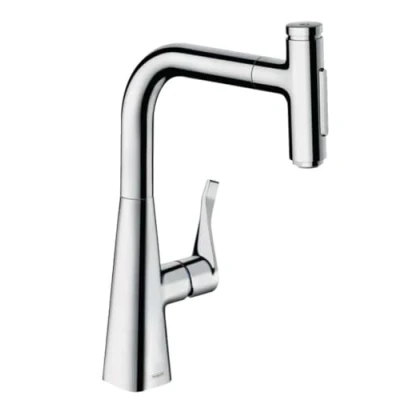 Afbeelding van Hansgrohe M71 M7117 H240 1 gats keukenkraan m. uittrekbare handdouche 110/150 draaibare uitloop chroom
