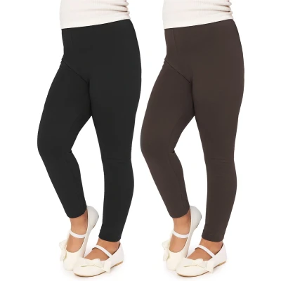 Afbeelding van Merry Style Meisjes Lange Legging van Viscose 2 Pack MS10 130 (Zwart/Bruin (2Pack), 158 cm)
