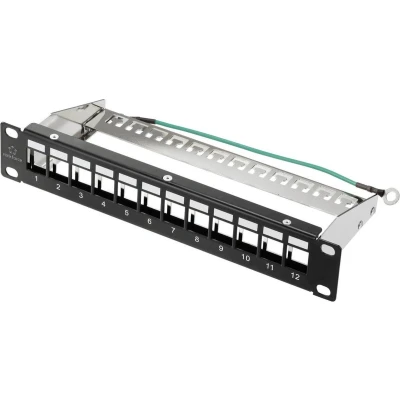 Afbeelding van Renkforce RF 4996626 12 poorten Patchpaneel 254 mm (10) Zonder connectoren 1 HE Zwart