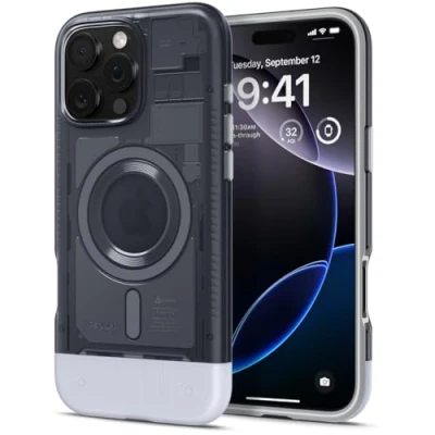 Afbeelding van Spigen Classic C1 MagFit Case voor iPhone 16 Pro Max, Compatibel met MagSafe accessories hoesje Graphite