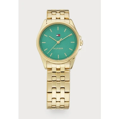 Afbeelding van Tommy Hilfiger JADE Horloge goldcoloured/green, Dames, Maat: One Size, Gold coloured/green
