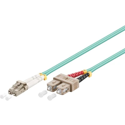 Afbeelding van LC SC Duplex Optical Fiber Patch kabel Multi Mode OM3 turquoise / LSZH 5 meter