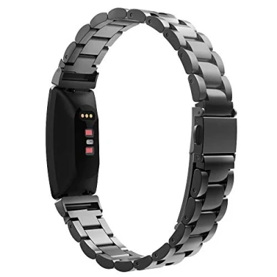 Afbeelding van MoKo band compatibel met Fitbit Inspire/Inspire HR/Inspire 2, metalen roestvrijstalen vervangende armband polsband horlogeschoenen zwart