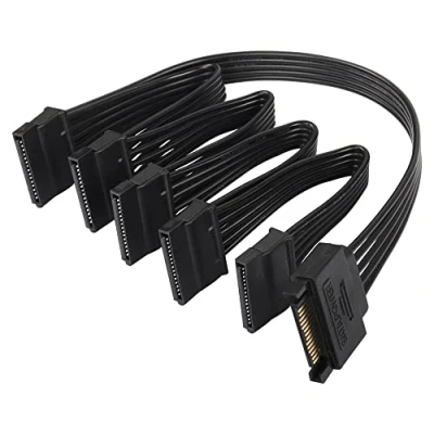 Afbeelding van Sinloon 15 Pin SATA Power Splitter Adapter Kabel 1 tot 5 Seriële Koord voor HDD, SSD, optische Drives