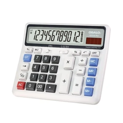Afbeelding van Tafelrekenmachine, boekhouding, extra groot lcd display, grote knop, rekenmachine, 12 cijferige elektronische zonne bureaurekenmachine (OS 2135 Pro)
