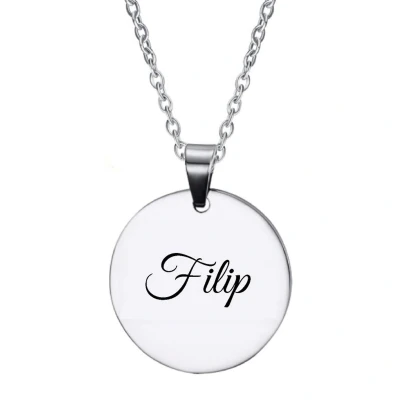 Afbeelding van Ketting RVS Met Naam Gravering Filip Zilver Rond