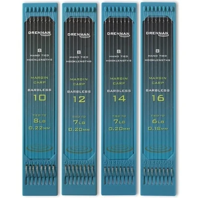 Afbeelding van Drennan Margin Carp Barbless (8 pcs) Maat : 15cm haak 10 0.22mm