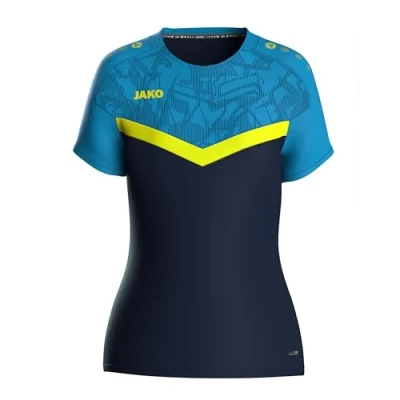 Afbeelding van JAKO T shirt Iconic marine blauw/fluogeel 34 / 40